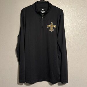 Fanatics New Orleans Saints Quarter-Zip Long Sleeve Shirt